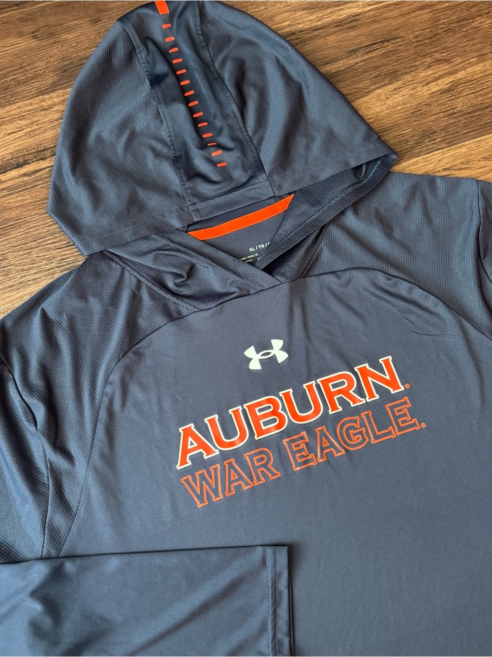 Auburn Tigers T-Shirt Performance  Hooded XL Long Sleeve Navy Blue Under Armour